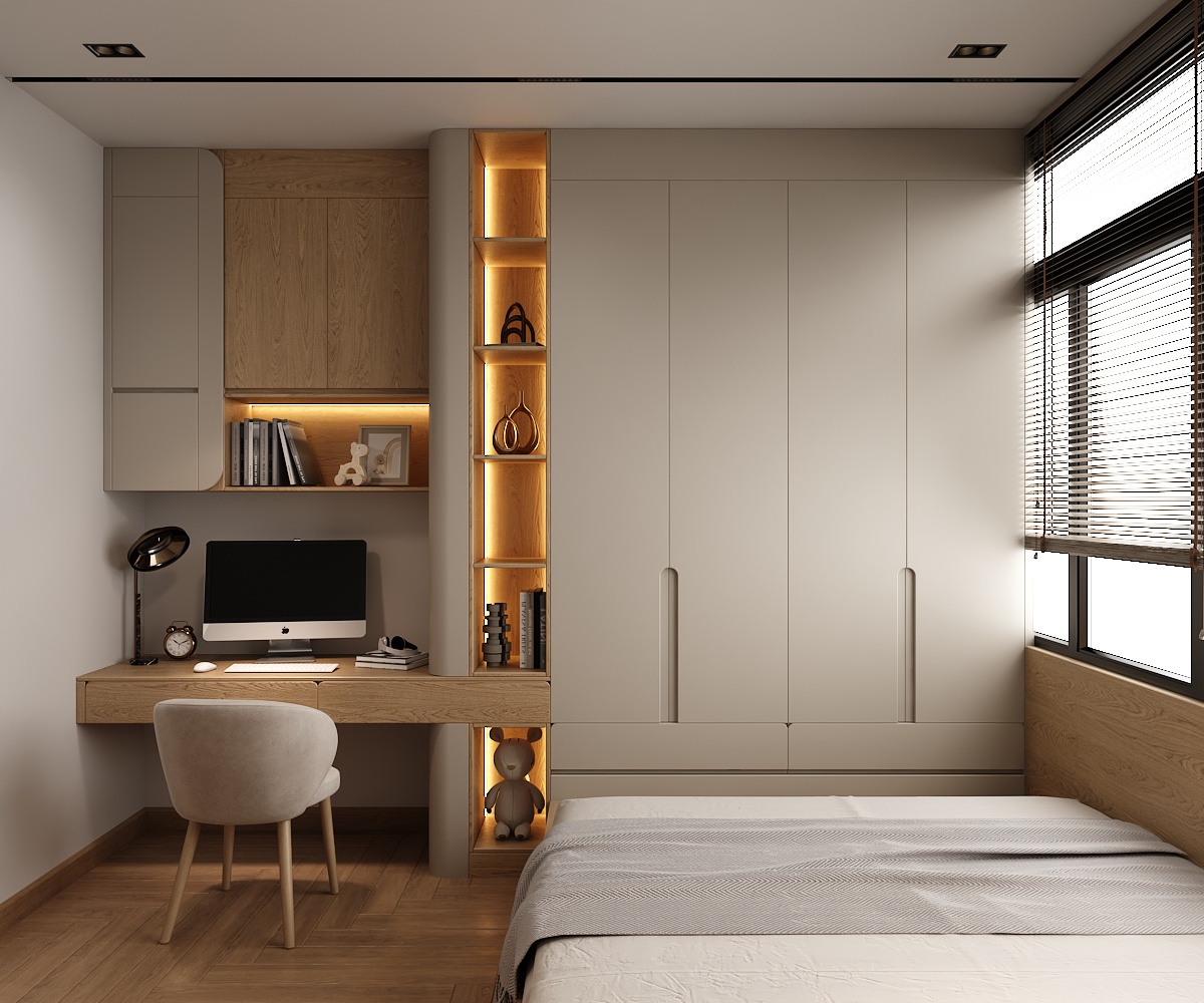 Phòng ngủ nhỏ tối giản